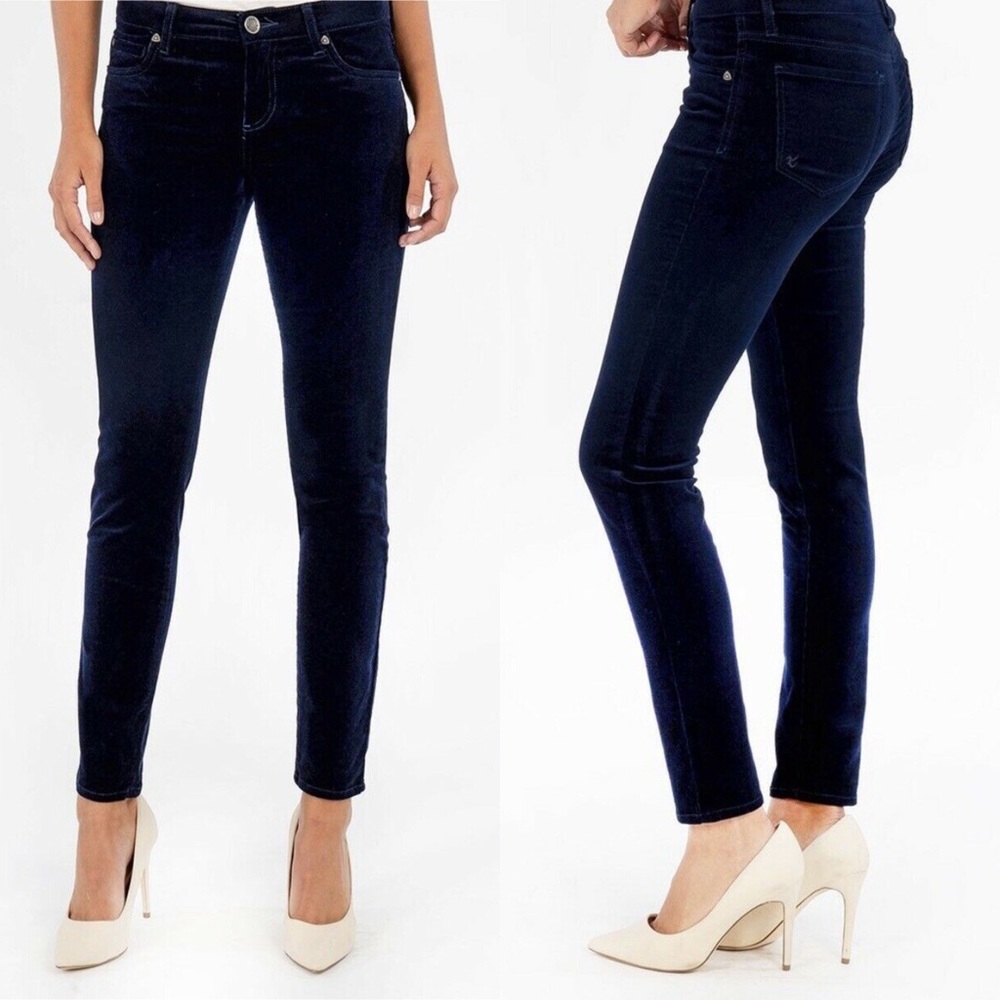 Kut from the Kloth Navy Blue Velvet Diana Pants